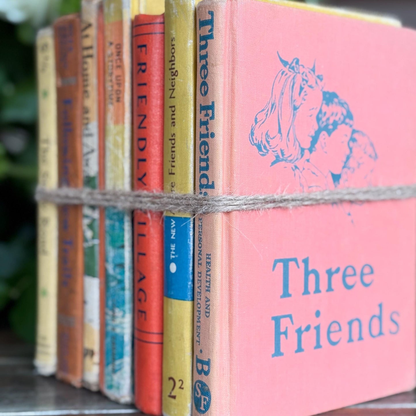 Vintage Orange and Yellow Elementary School Mid Century School Books - Pretty Old Books