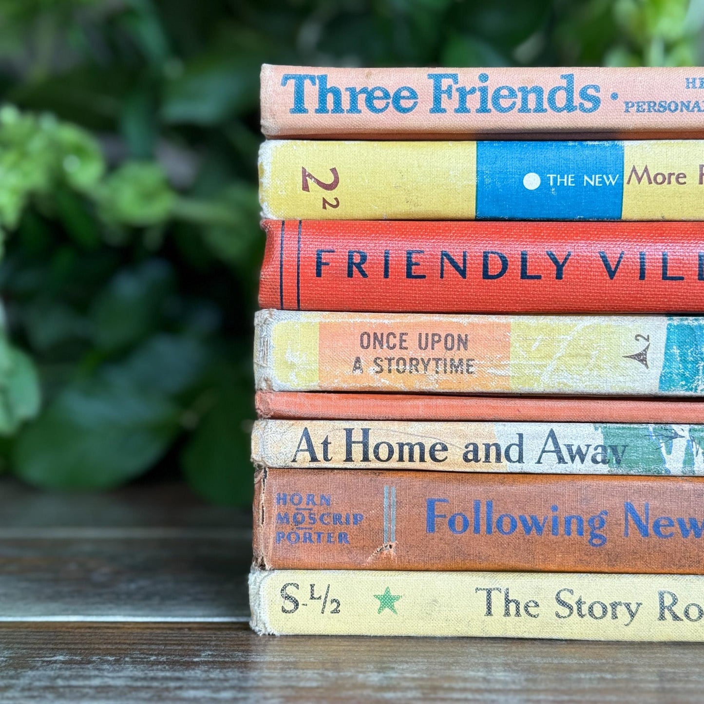 Vintage Orange and Yellow Elementary School Mid Century School Books - Pretty Old Books