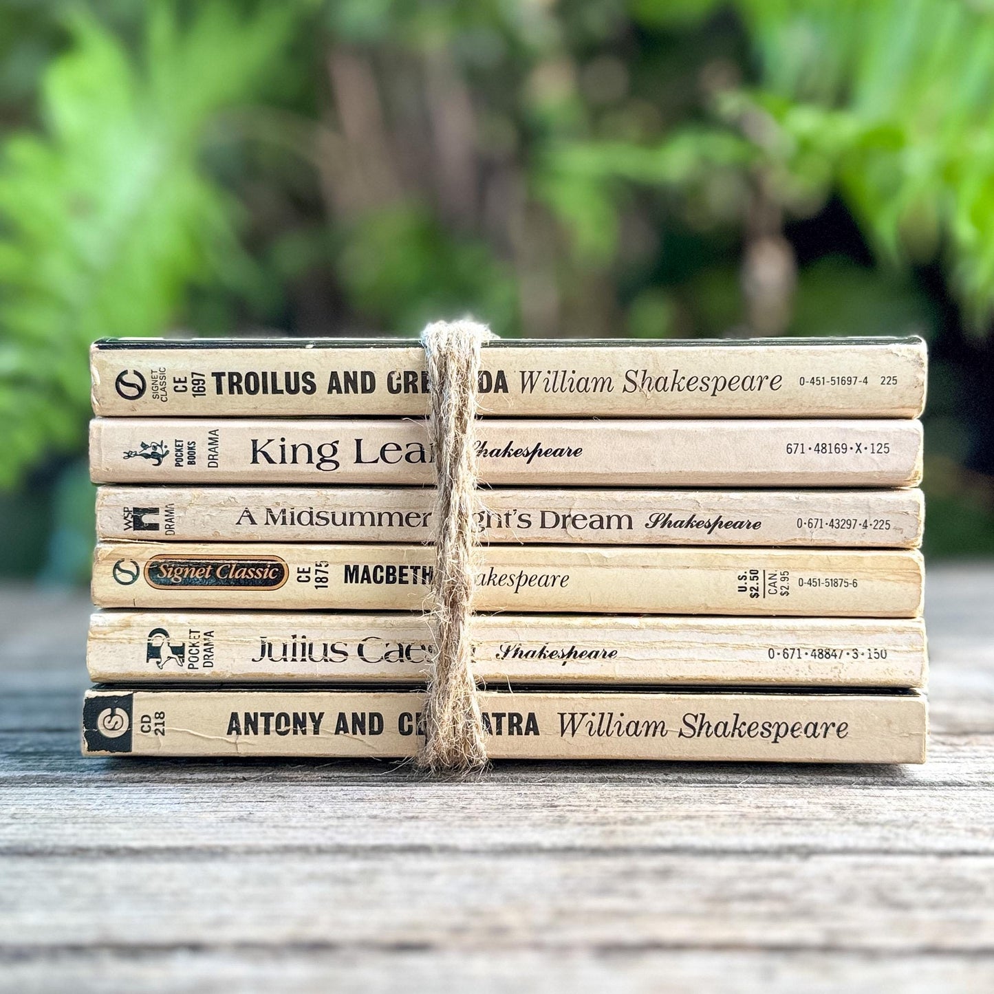 Vintage Paperback Shakespeare Books in Cream, White and Black - Pretty Old Books