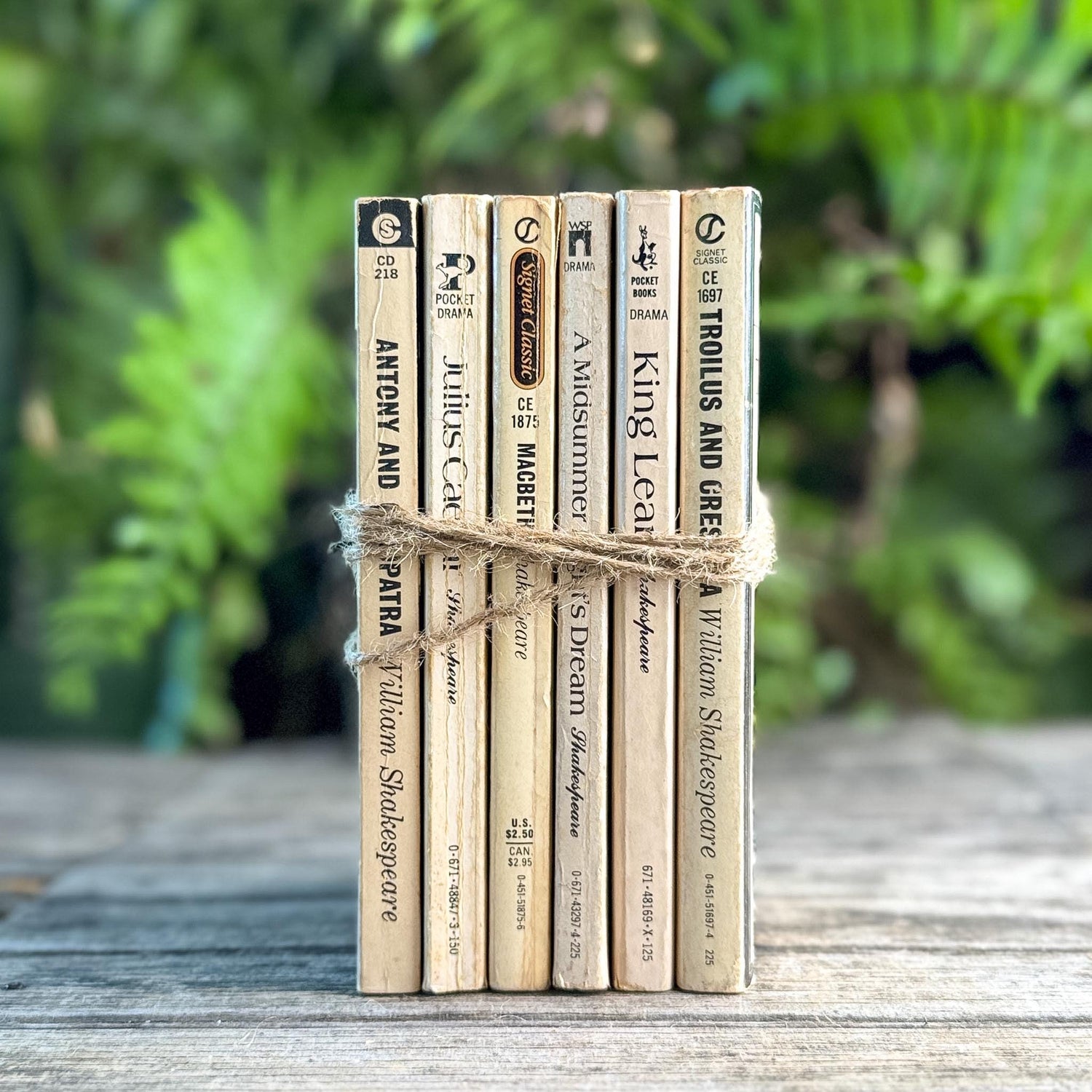 Vintage Paperback Shakespeare Books in Cream, White and Black - Pretty Old Books