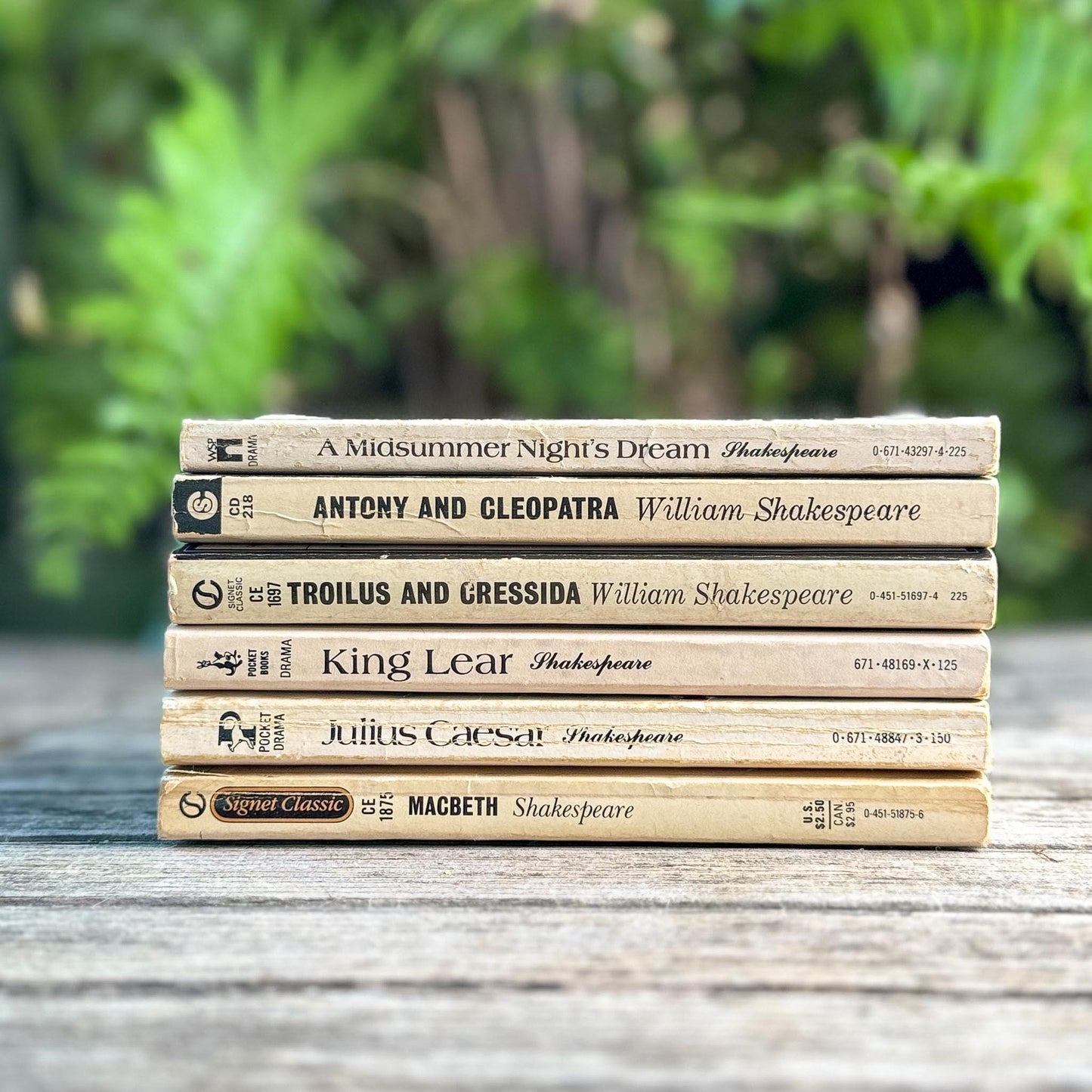 Vintage Paperback Shakespeare Books in Cream, White and Black - Pretty Old Books