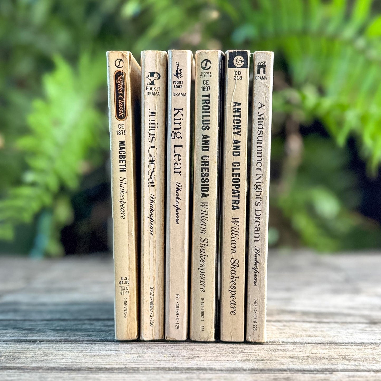 Vintage Paperback Shakespeare Books in Cream, White and Black - Pretty Old Books