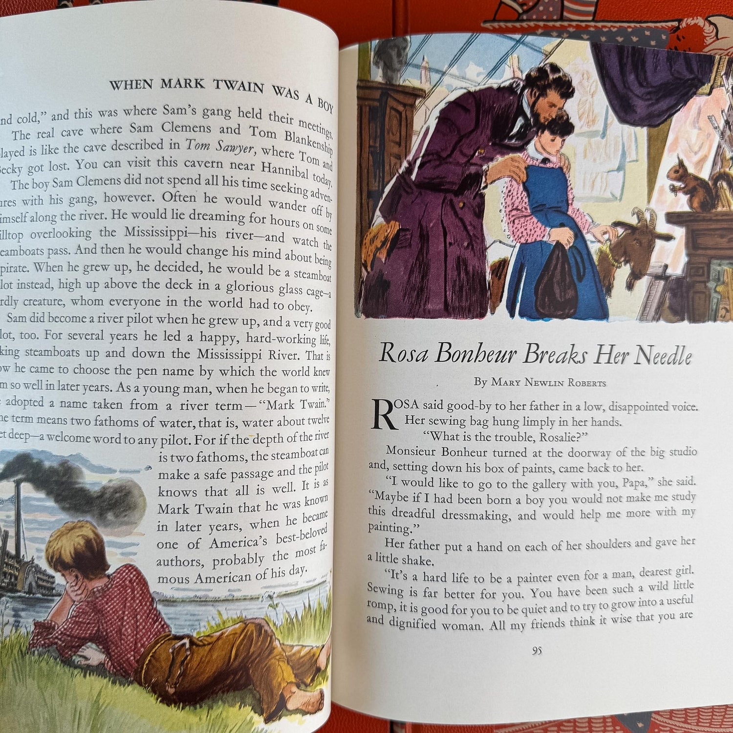 Vintage Partial 1949 Childcraft Orange and Black Mid Century Children's Reference Set - Pretty Old Books