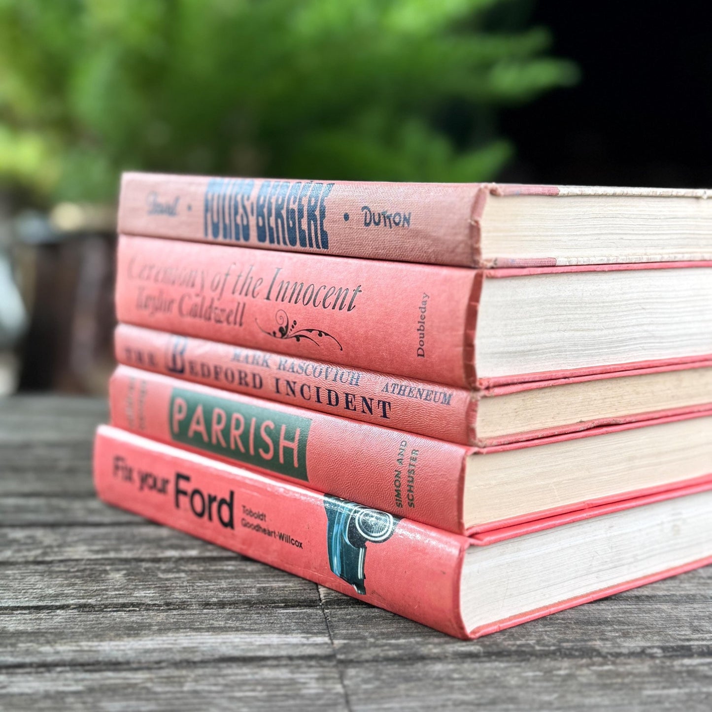 Vintage Pink Books for Shelf Styling - Pretty Old Books
