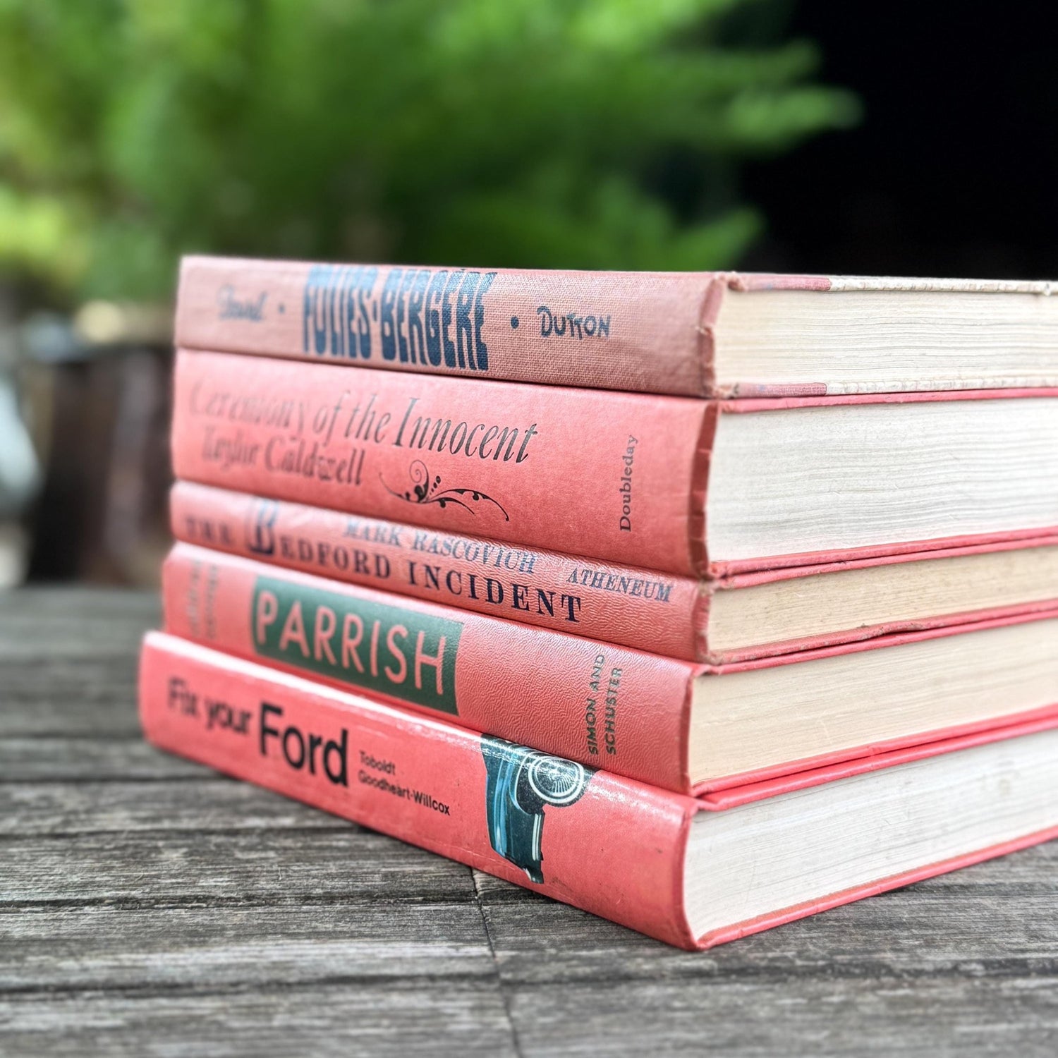 Vintage Pink Books for Shelf Styling - Pretty Old Books