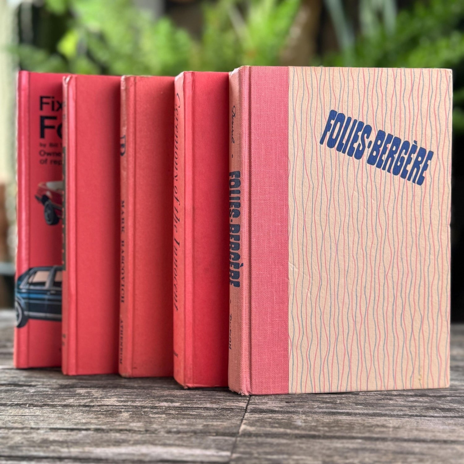 Vintage Pink Books for Shelf Styling - Pretty Old Books