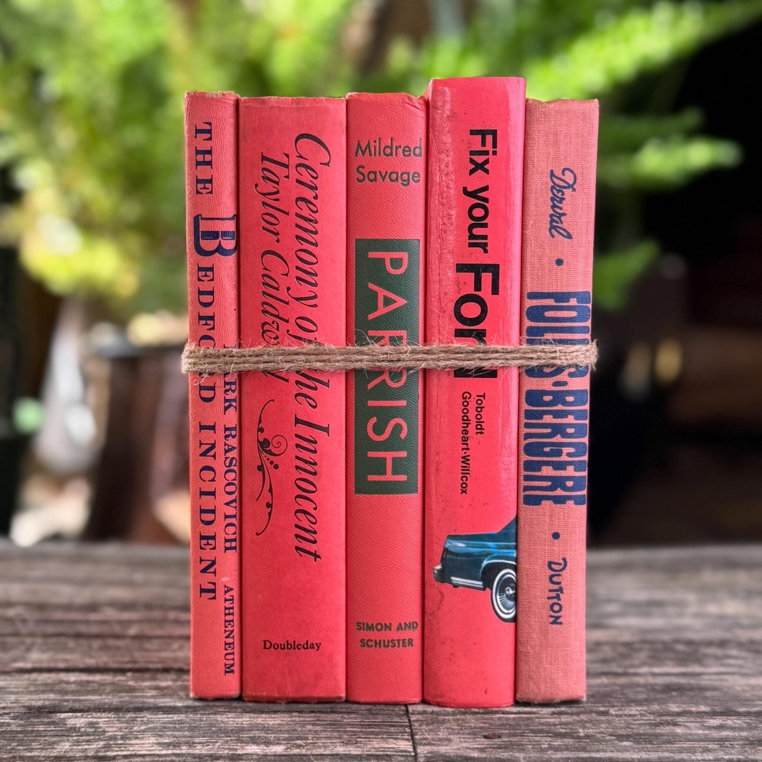 Vintage Pink Books for Shelf Styling - Pretty Old Books
