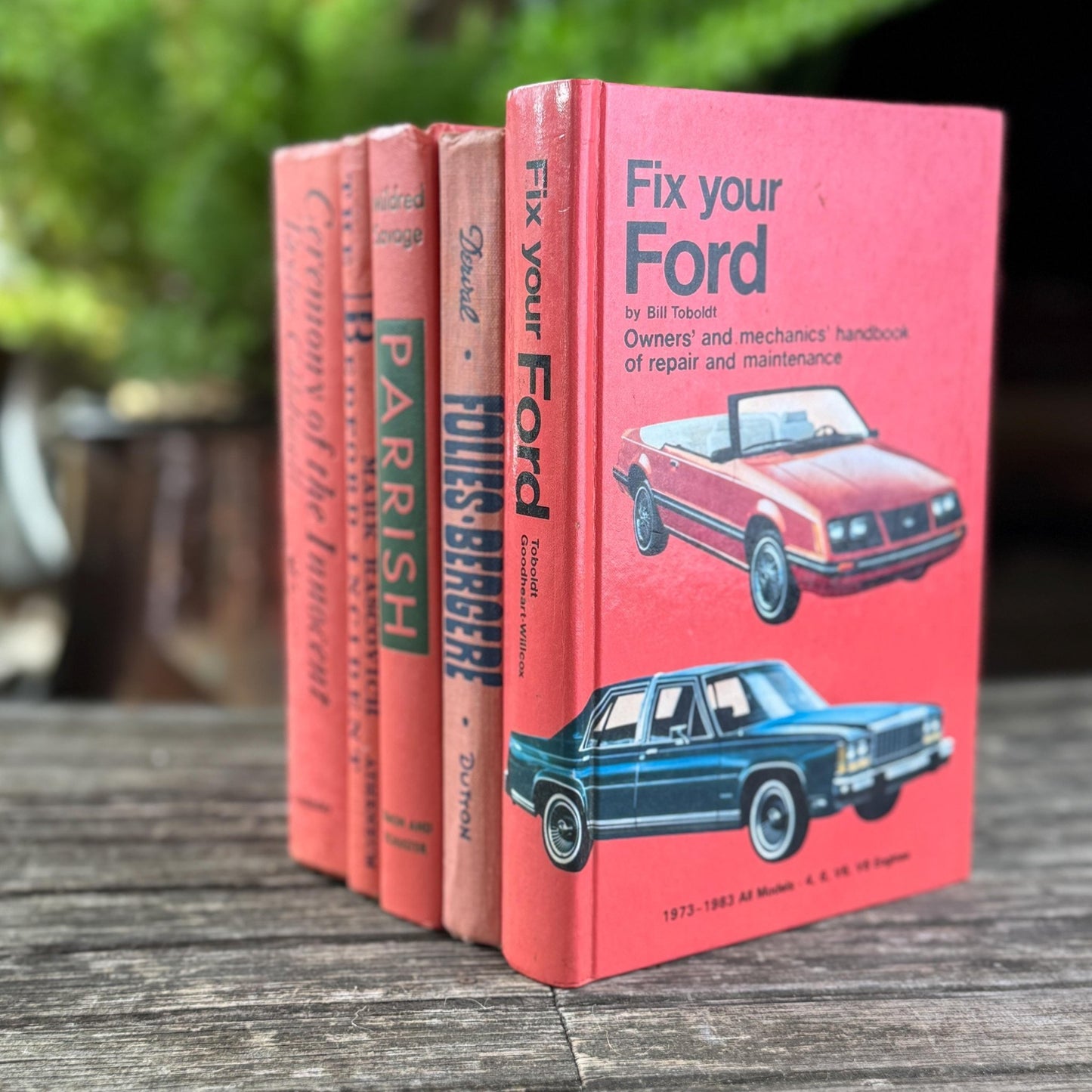 Vintage Pink Books for Shelf Styling - Pretty Old Books