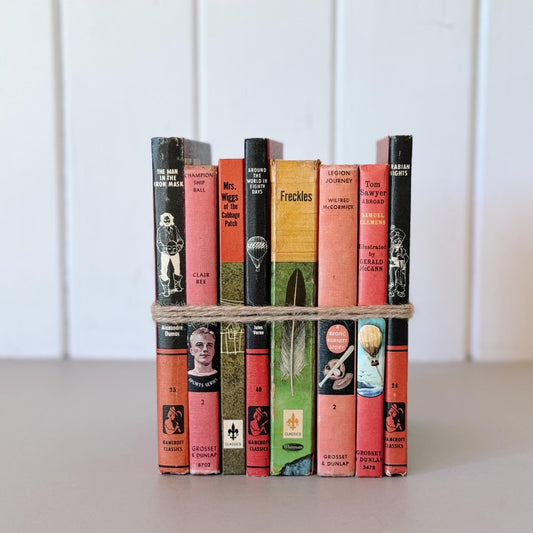 Vintage Pink Yellow Green Red Children's Books, Retro Kids Classic Books By Color - Pretty Old Books