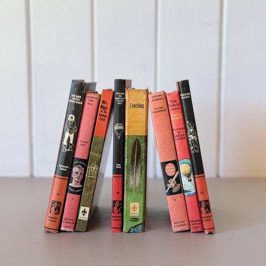 Vintage Pink Yellow Green Red Children's Books, Retro Kids Classic Books By Color - Pretty Old Books