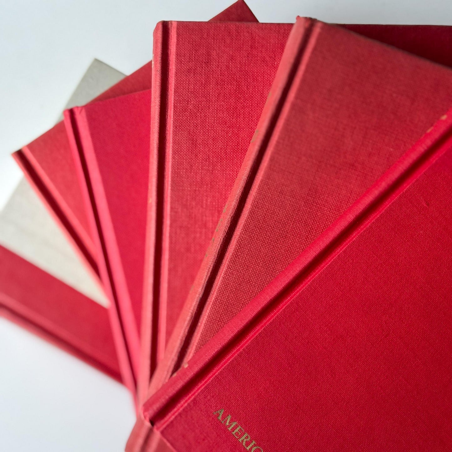 Vintage Red and Gold Books for Bookshelf Decor - Pretty Old Books