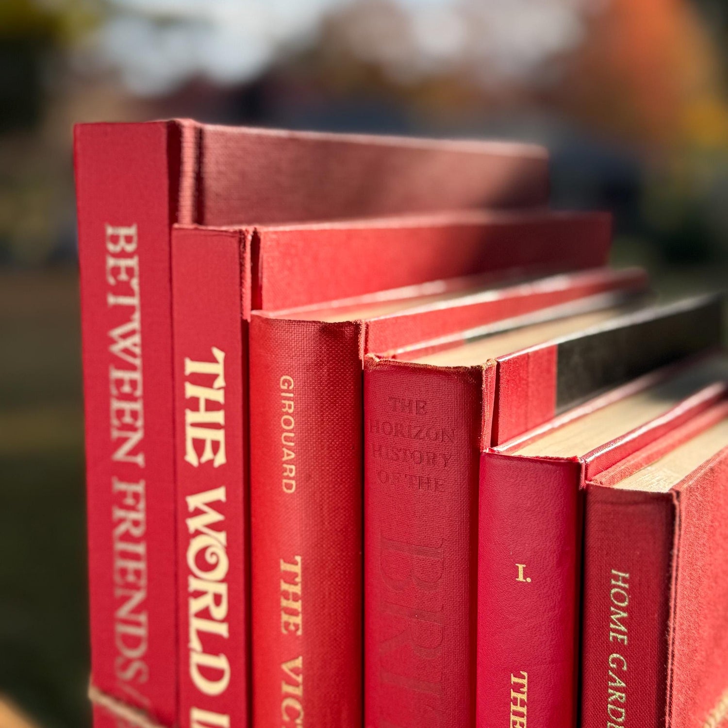 Vintage Red and Gold Coffee Table Book Bundle - Pretty Old Books