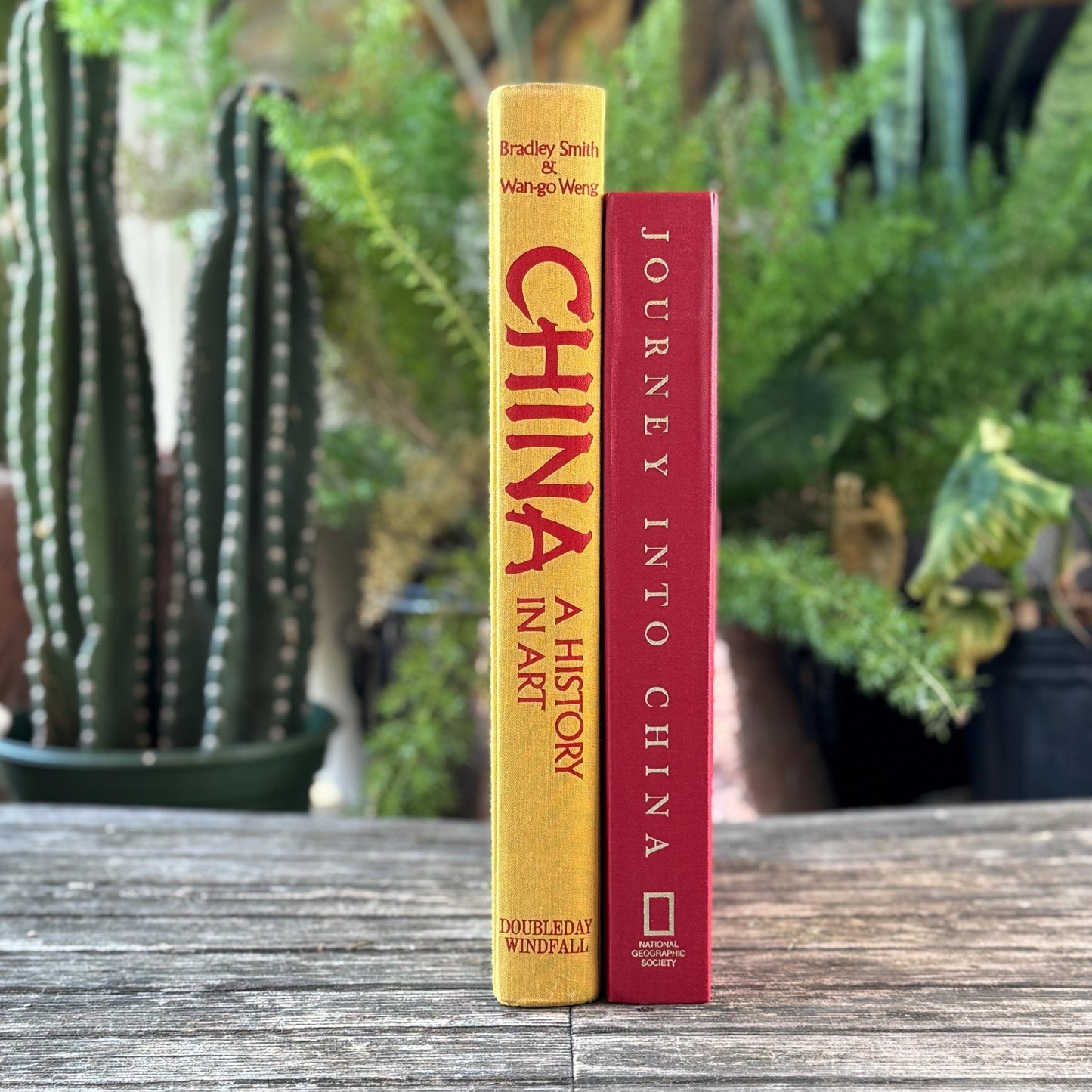 Vintage Red and Yellow China Themed Coffee Table Book Set - Pretty Old Books