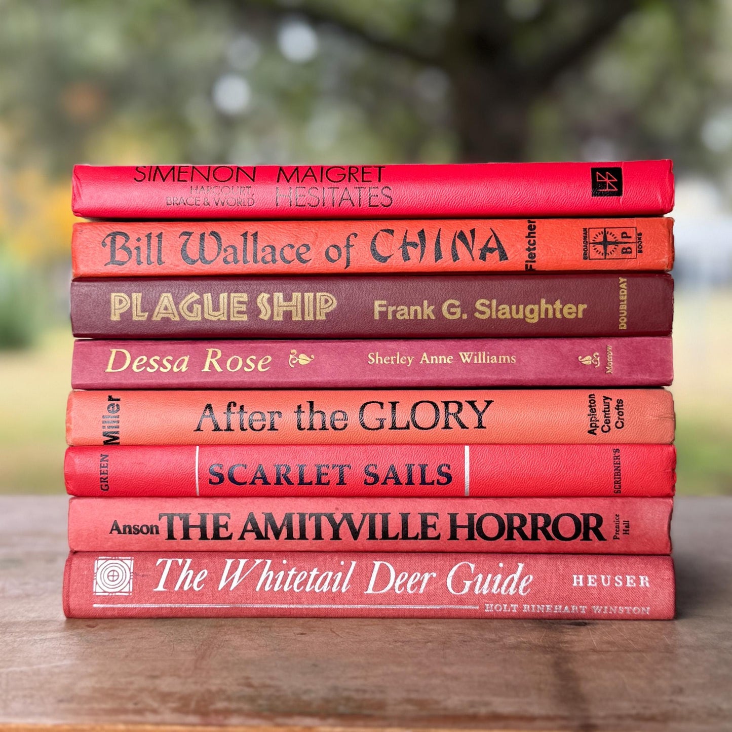 Vintage Red, Crimson, Pink, Ruby Retro Book Bundle - Pretty Old Books