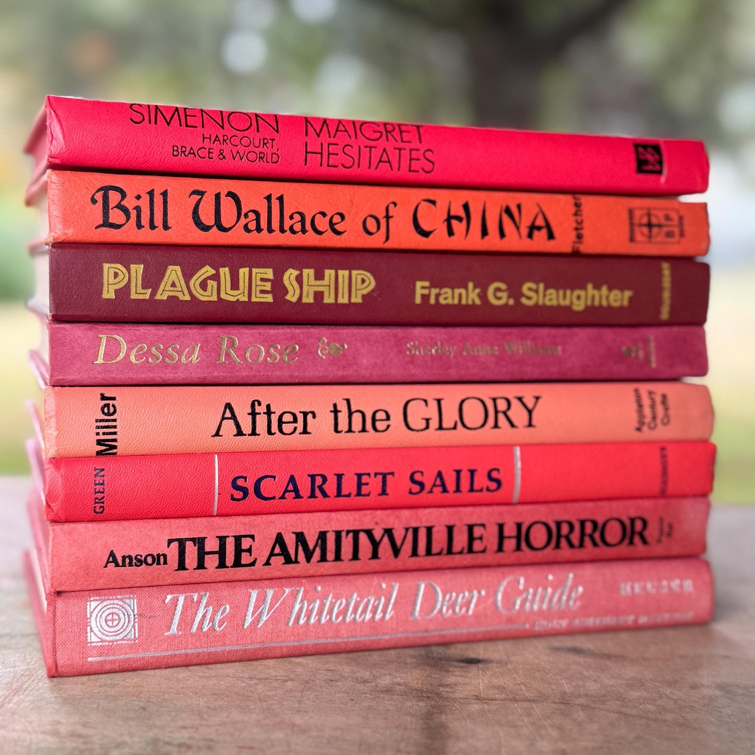 Vintage Red, Crimson, Pink, Ruby Retro Book Bundle - Pretty Old Books