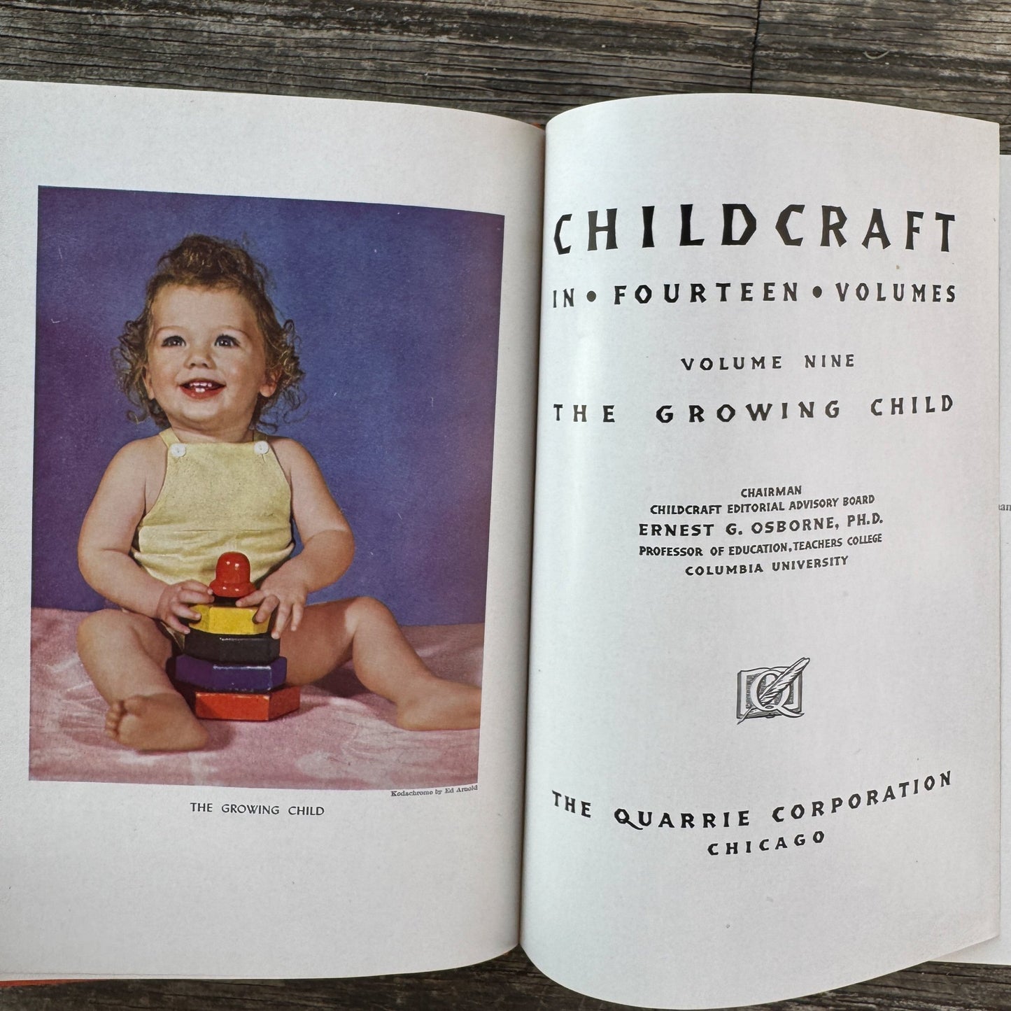 Vintage Set of 2 Orange Childcraft Books, 1947 - Pretty Old Books