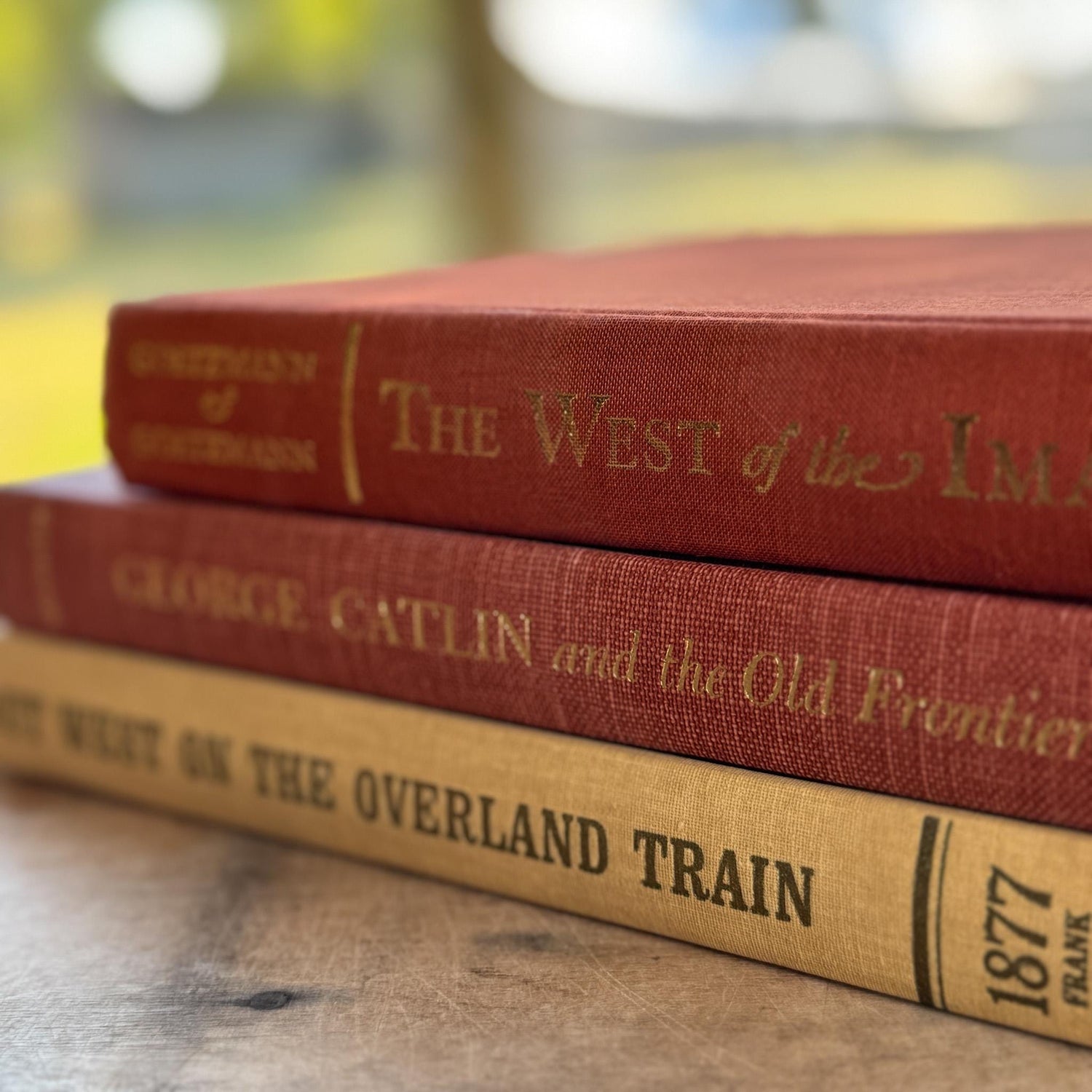 Vintage Western - Themed Oversized Illustrated Book Stack - Pretty Old Books