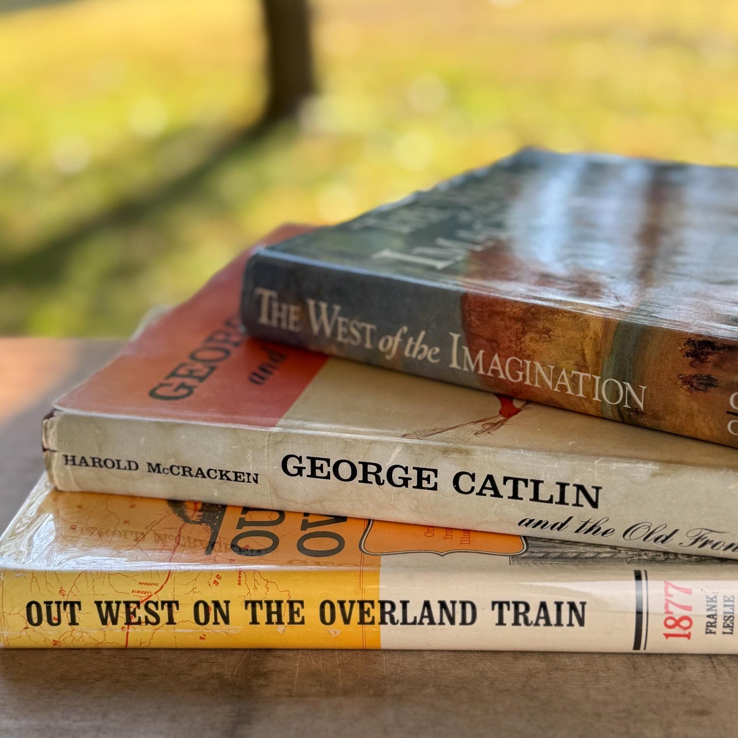 Vintage Western - Themed Oversized Illustrated Book Stack - Pretty Old Books