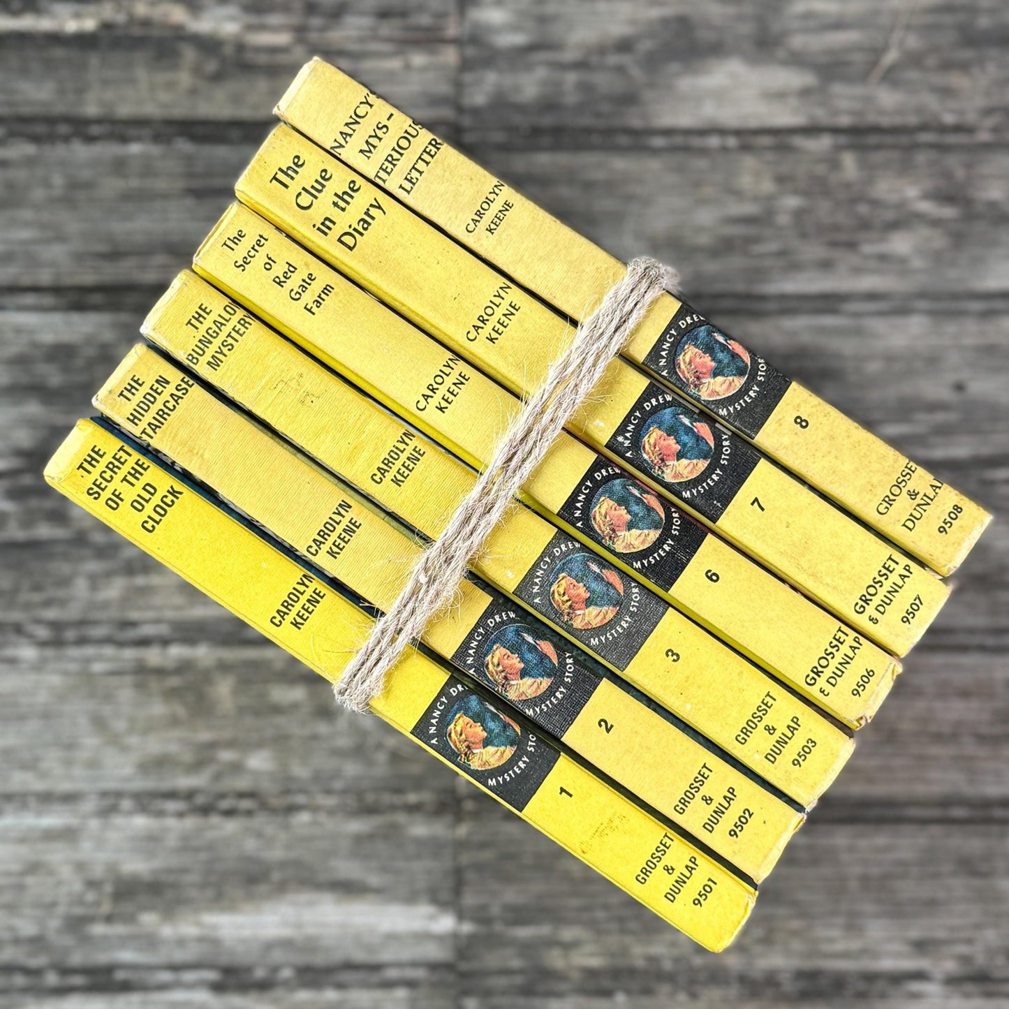 Vintage Yellow Nancy Drew Books, Classic Stories for Girl's Room Decor - Pretty Old Books
