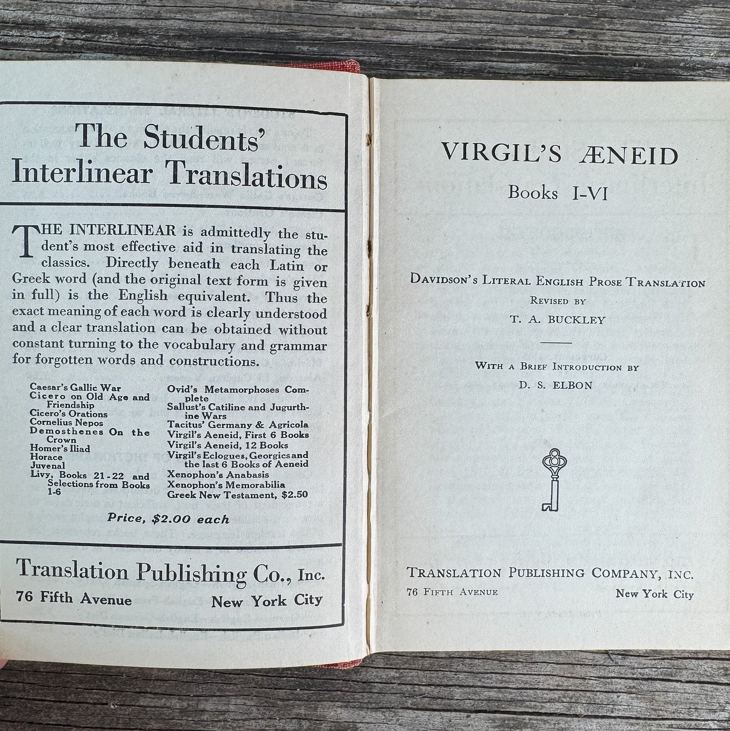 Virgil's Aeneid, Books 1-6, T.A. Buckley (trans.), 1915 - Pretty Old Books