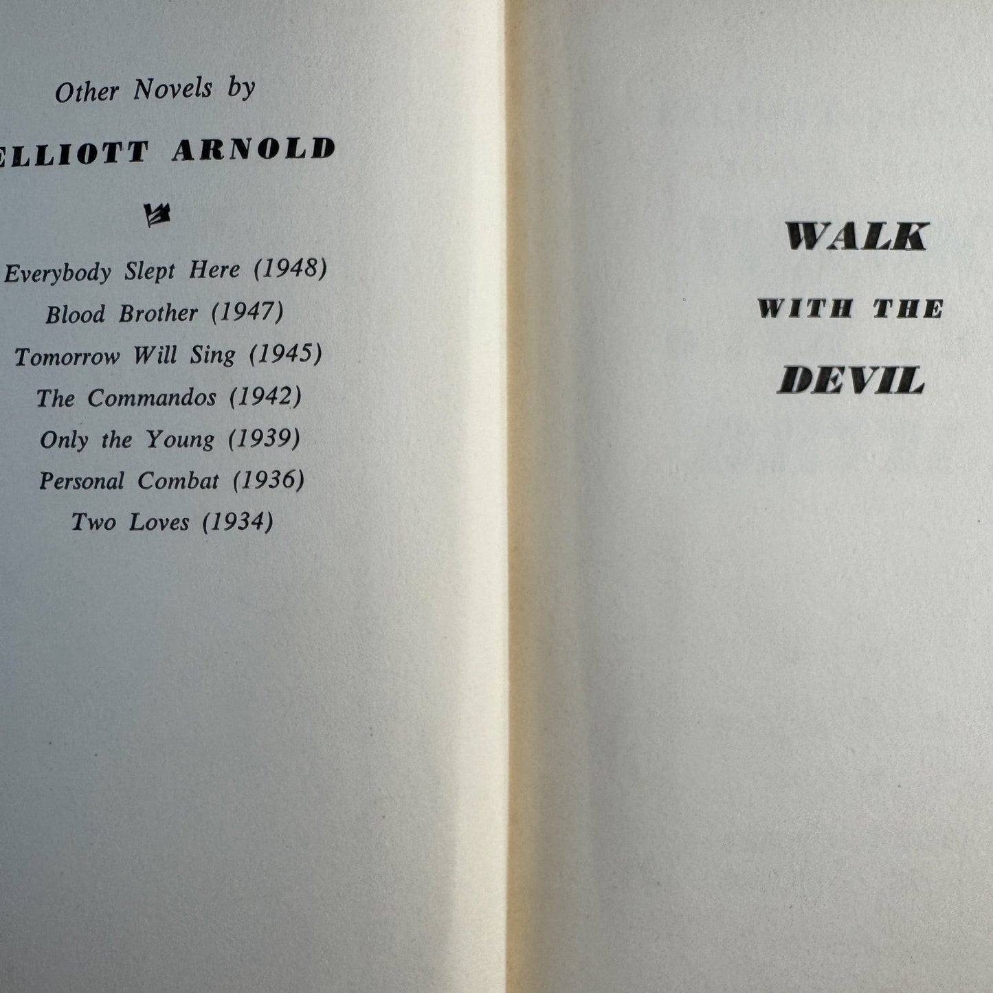 Walk With the Devil, Elliott Arnold, 1950 First Edition, Crime Thriller - Pretty Old Books
