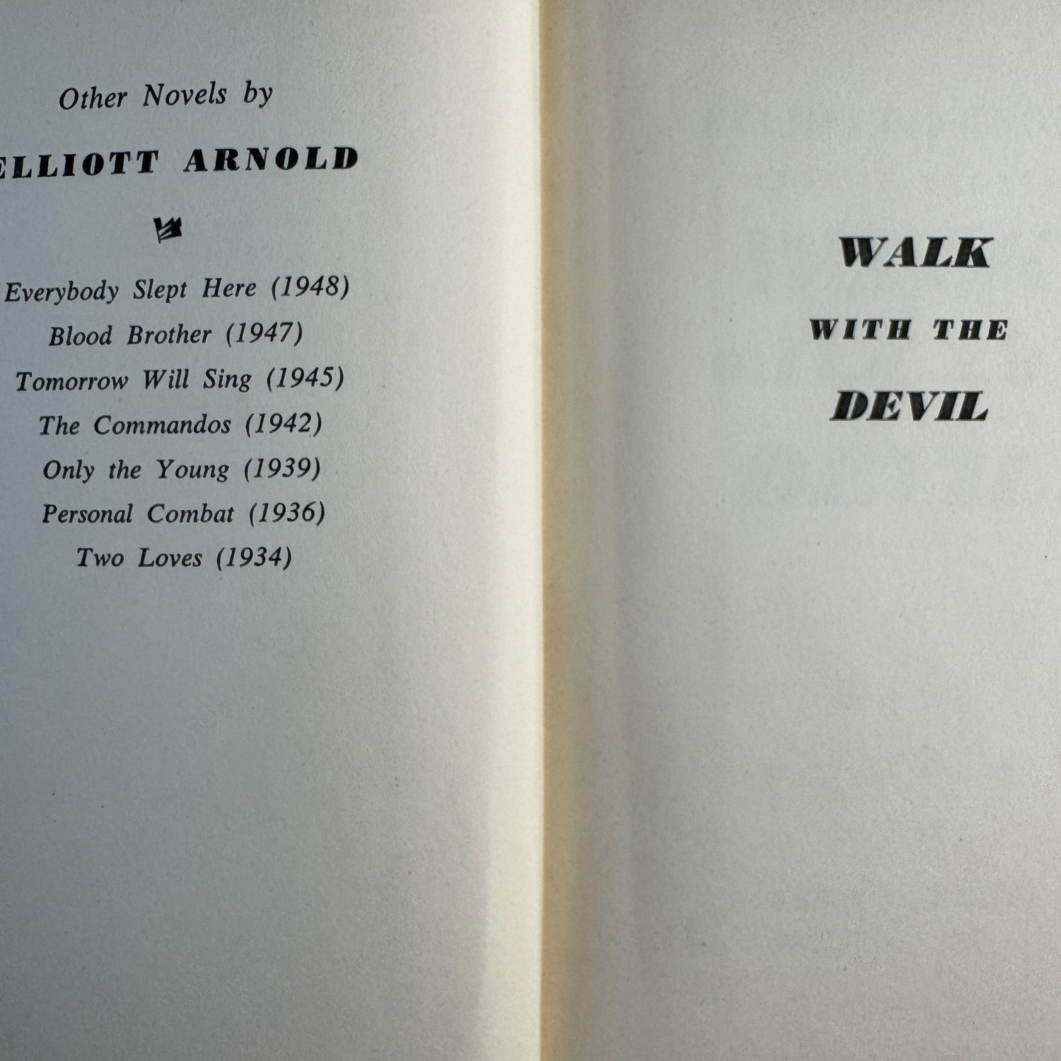 Walk With the Devil, Elliott Arnold, 1950 First Edition, Crime Thriller - Pretty Old Books