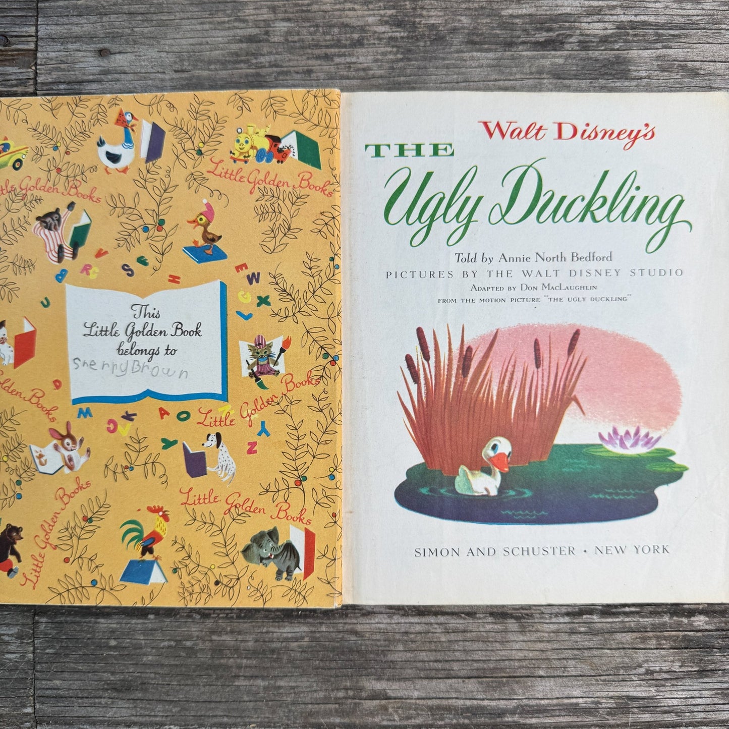 Walt Disney’s The Ugly Duckling , Little Golden Book, 1952, "A" - Pretty Old Books
