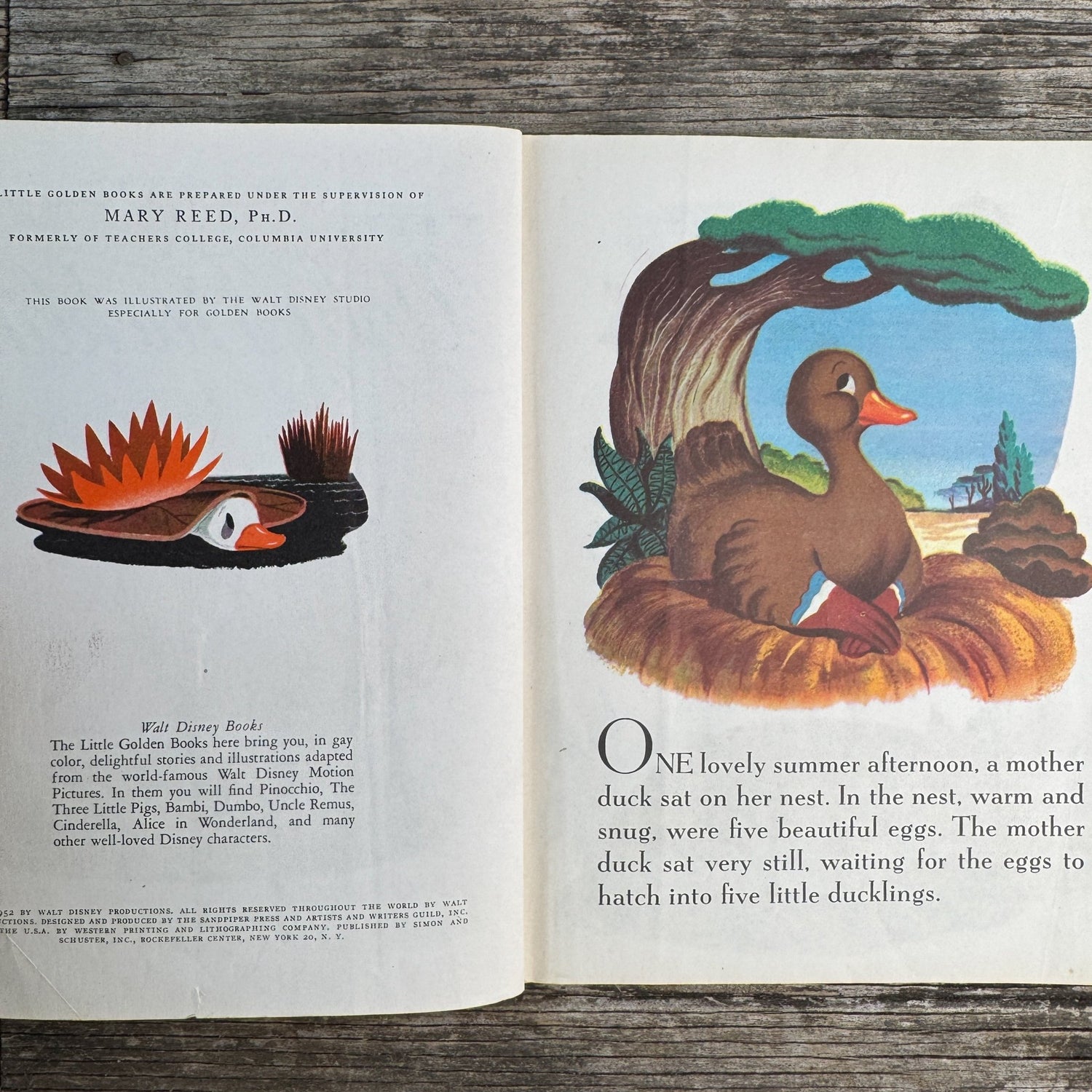 Walt Disney’s The Ugly Duckling , Little Golden Book, 1952, "A" - Pretty Old Books