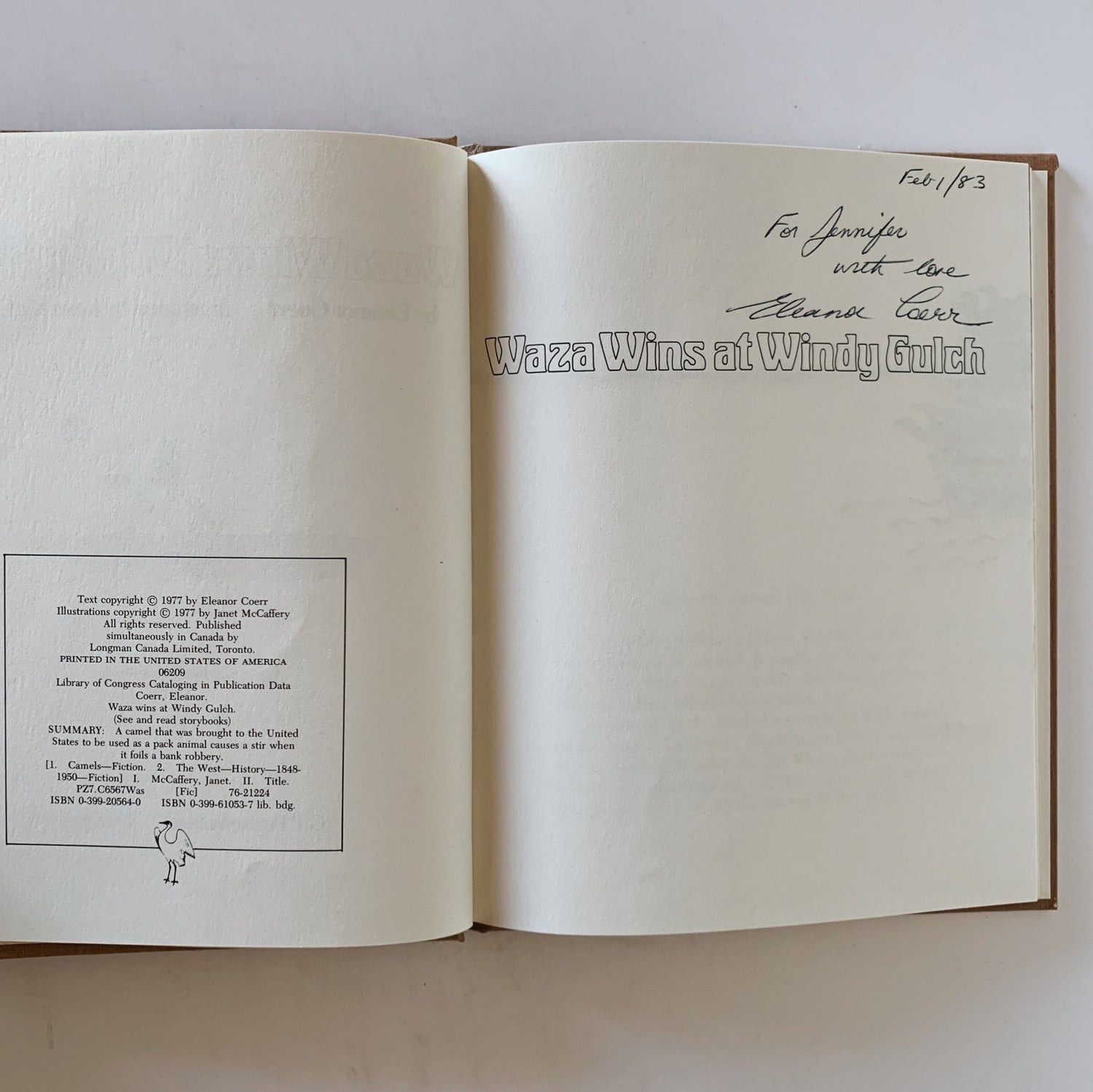 Waza Wins at Windy Gulch, Signed, 1977 Hardcover Dust Jacket - Pretty Old Books
