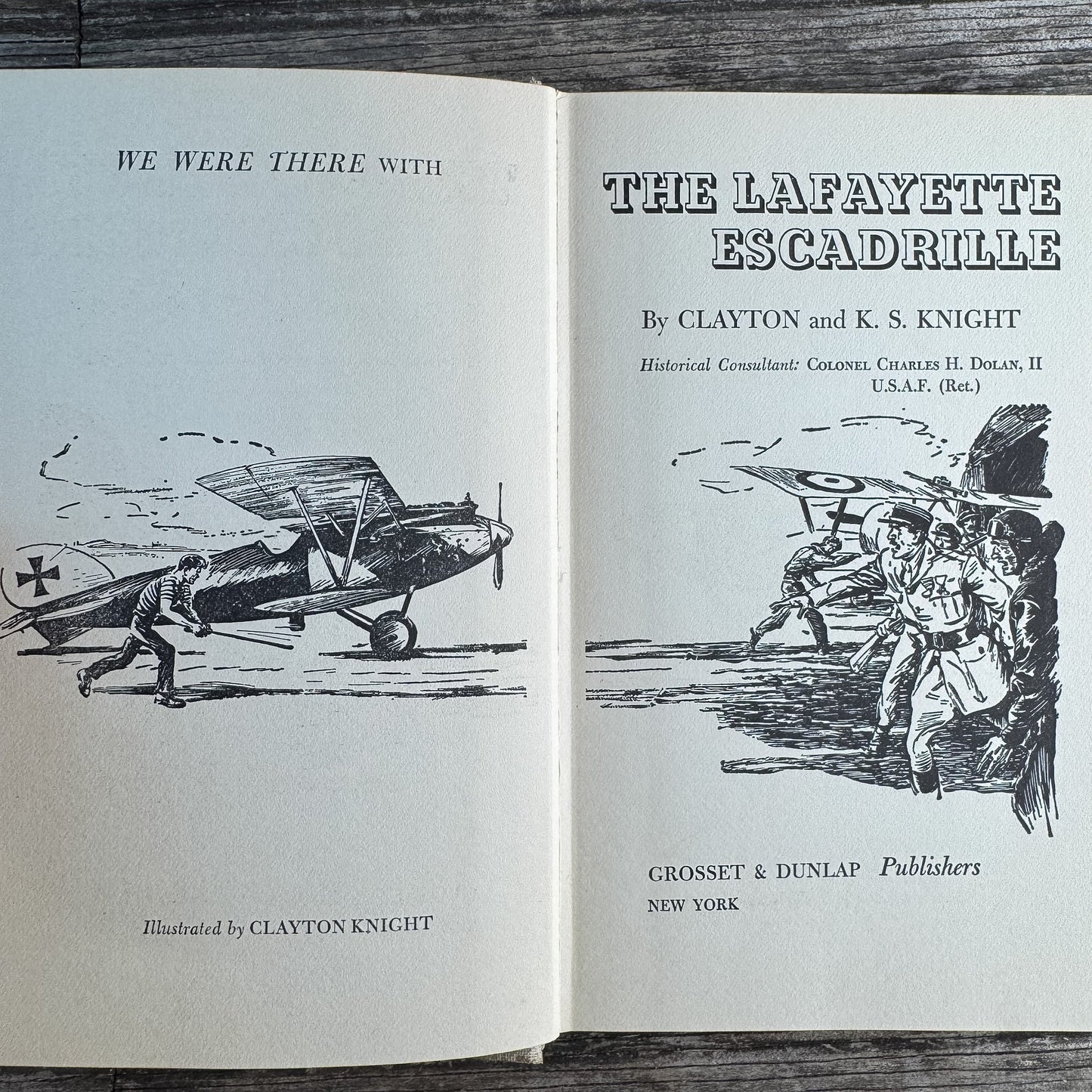 We Were There with the Lafayette Escadrille, Clayton Knight and K. S. Knight, 1961 - Pretty Old Books