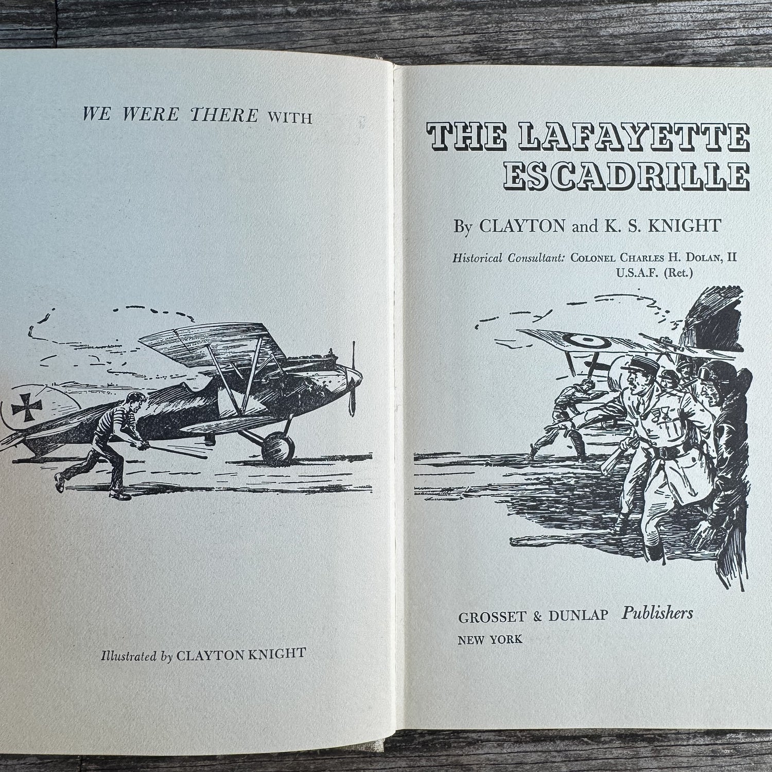 We Were There with the Lafayette Escadrille, Clayton Knight and K. S. Knight, 1961 - Pretty Old Books