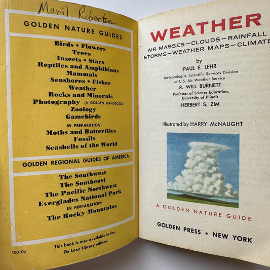 Weather: A Golden Guide to Phenomena and Forecasts 1957 Paperback - Pretty Old Books