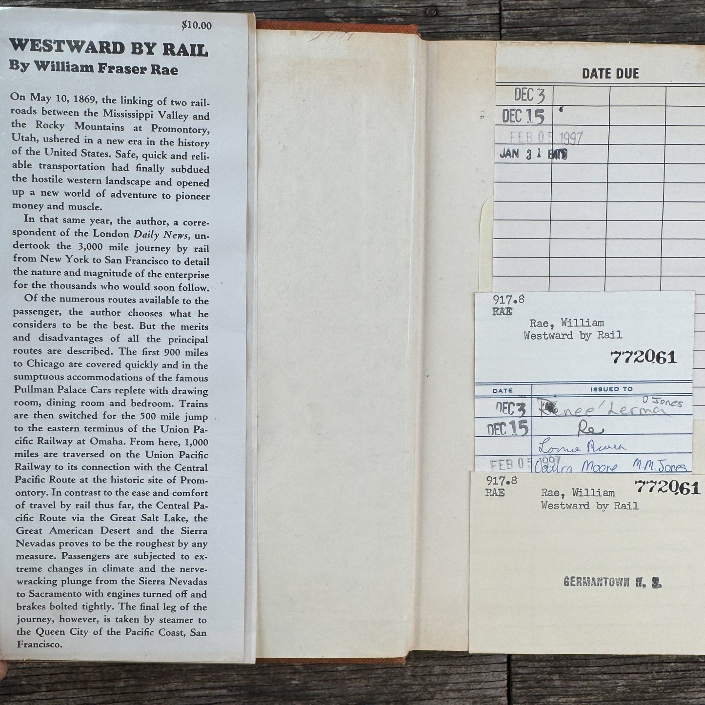 Westward By Rail, 1870s Railroad Journal, 1974 Edition Hardcover - Pretty Old Books