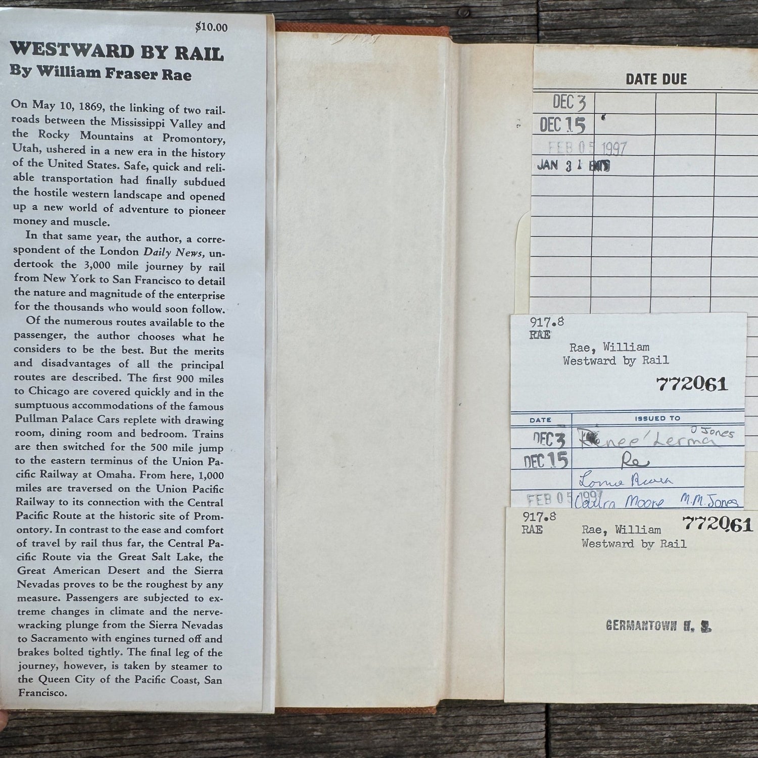 Westward By Rail, 1870s Railroad Journal, 1974 Edition Hardcover - Pretty Old Books