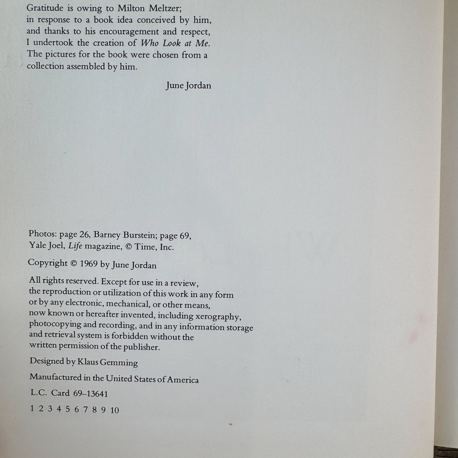 Who Look at Me – June Jordan – 1969 - Pretty Old Books