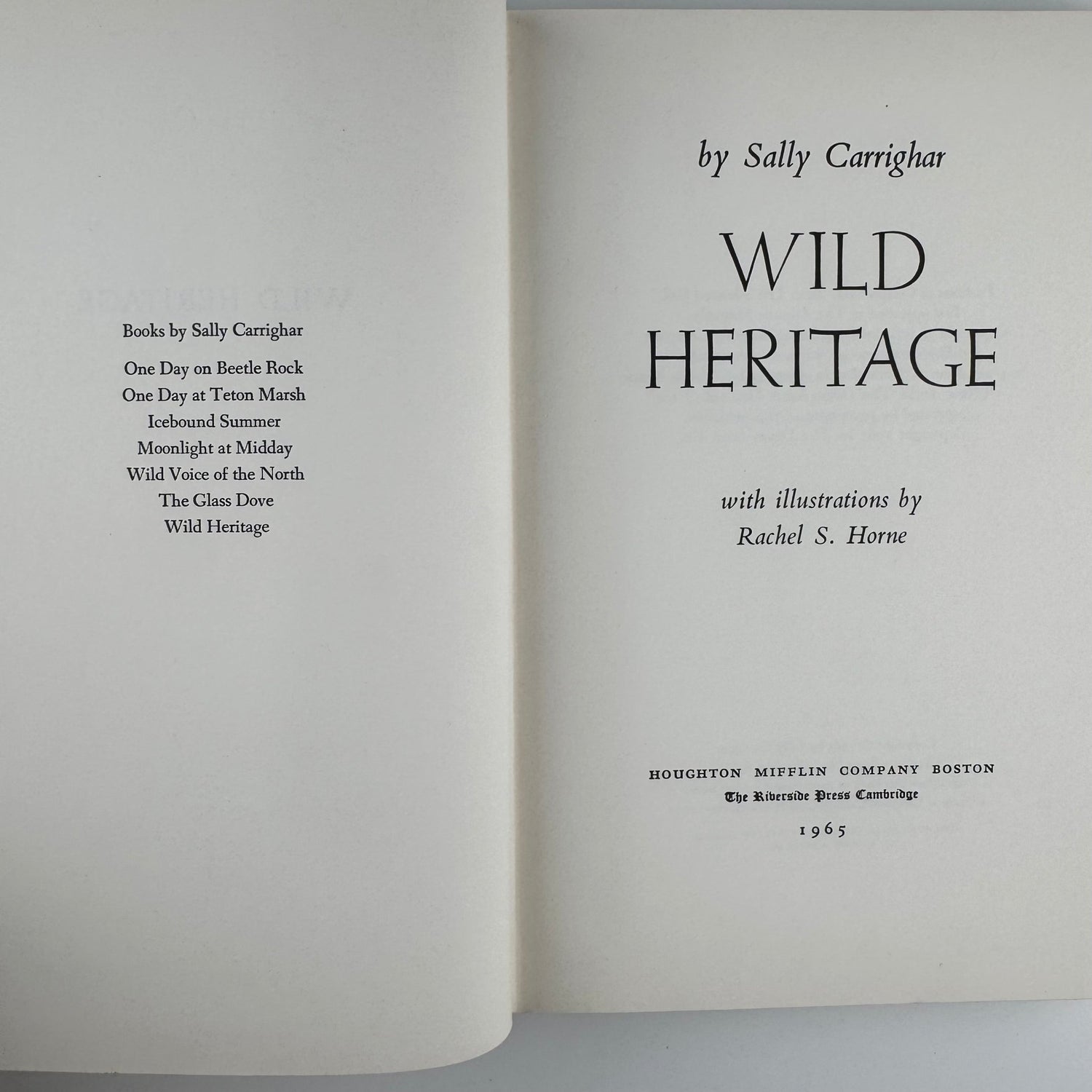 Wild Heritage, Sally Carrighar, Illustrated Animal Behavior Hardcover, 1965 - Pretty Old Books