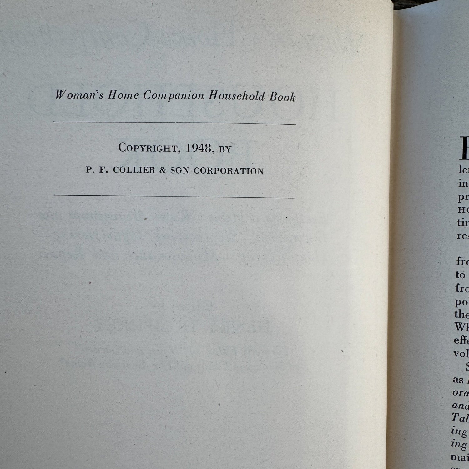 Woman's Home Companion Household Book, Henry Humphrey, 1948 - Pretty Old Books