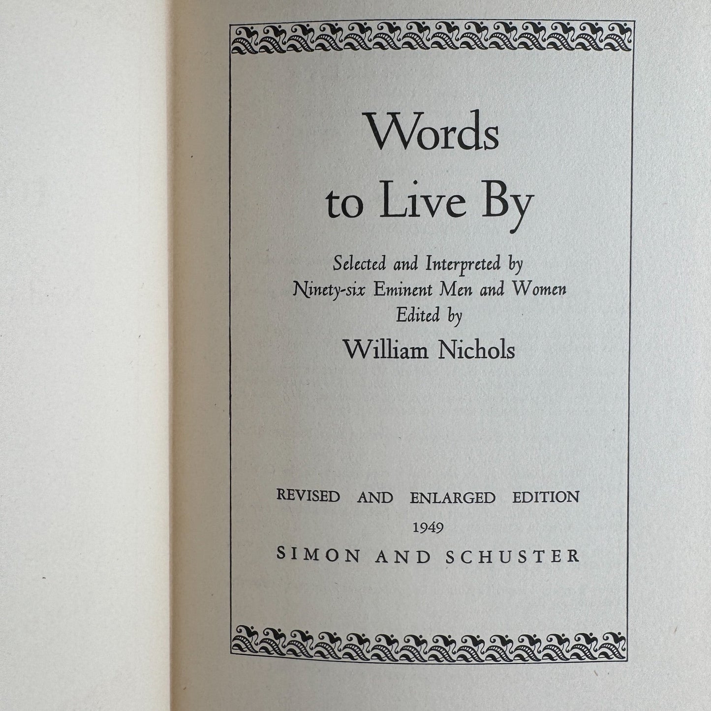 Words to Live By, 1949 Self Help Inspirational Hardcover - Pretty Old Books