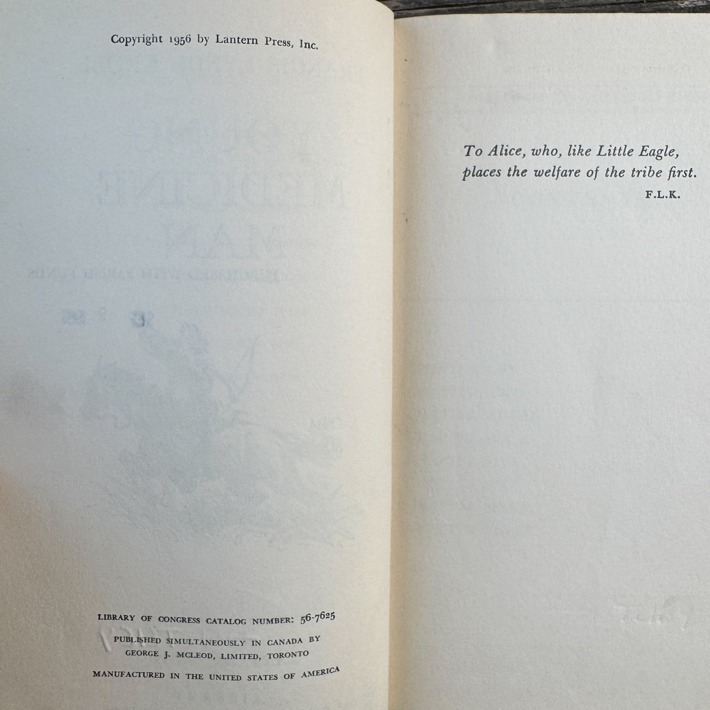 Young Medicine Man, Frances Lynde Kroll, 1956 - Pretty Old Books