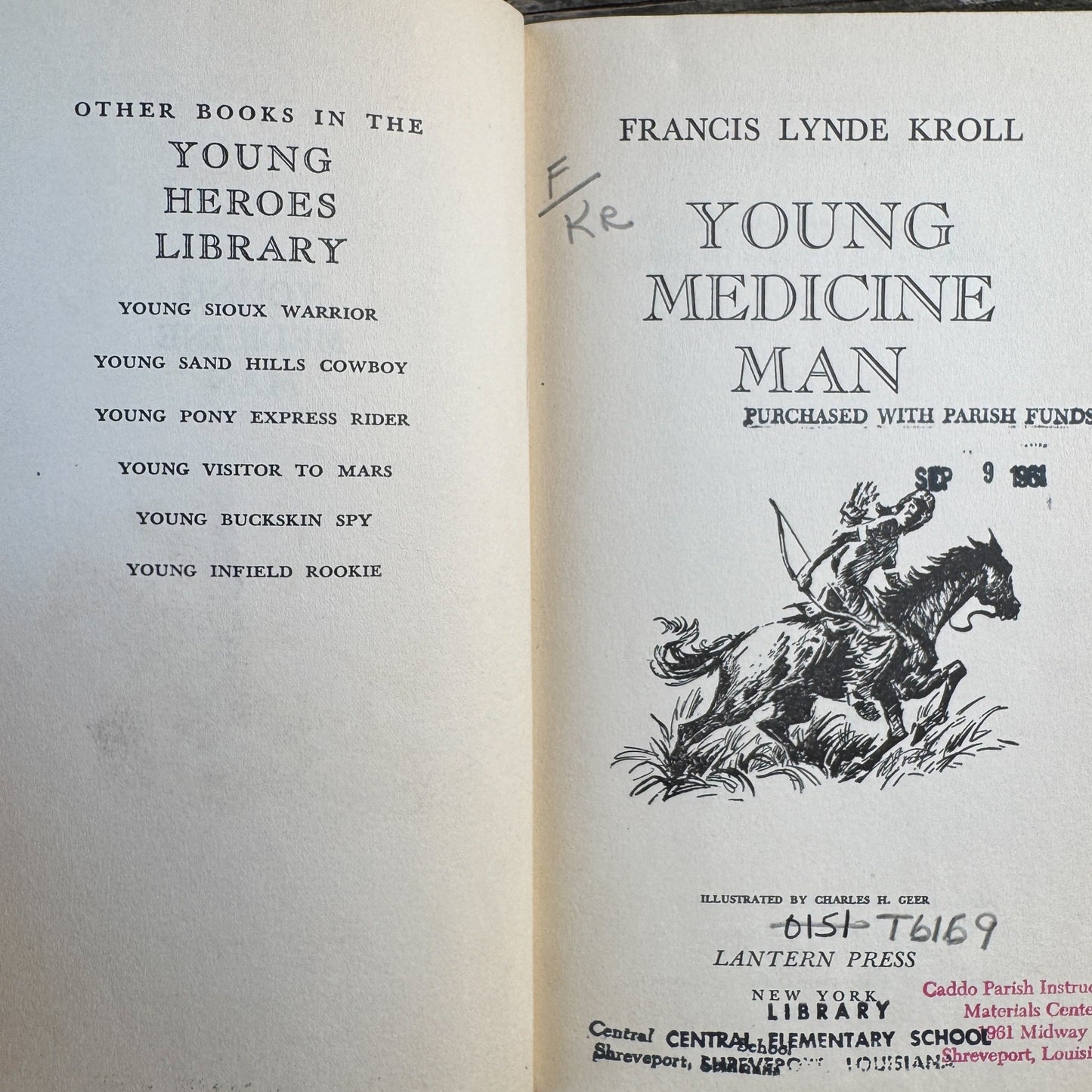 Young Medicine Man, Frances Lynde Kroll, 1956 - Pretty Old Books
