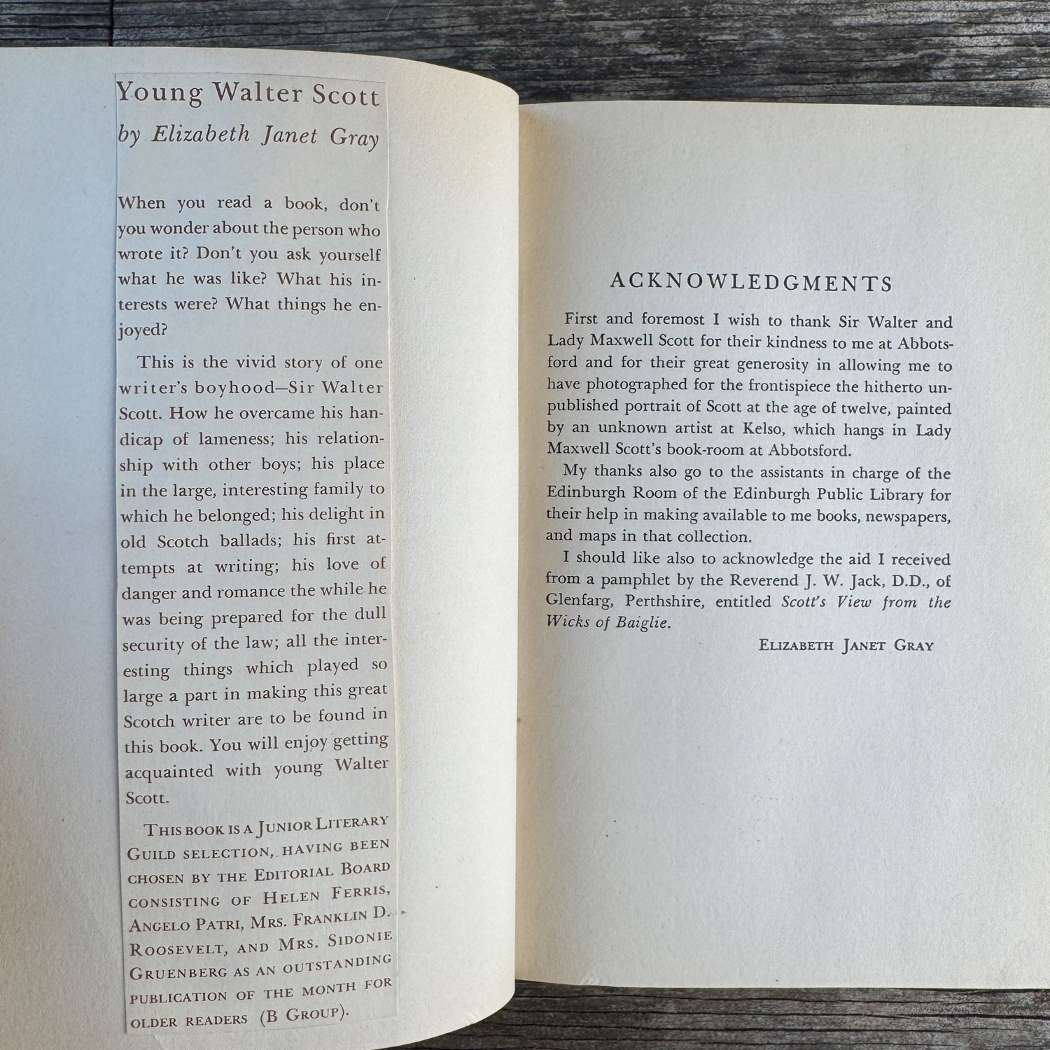 Young Walter Scott by Elizabeth Janet Gray The Junior Literary Guild, 1935 - Pretty Old Books