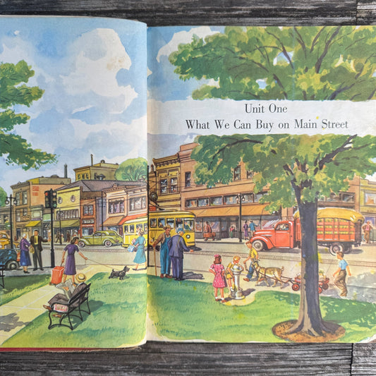 Your Town and Mine, Ginn and Company, 1949 Mid Century School Book - Pretty Old Books