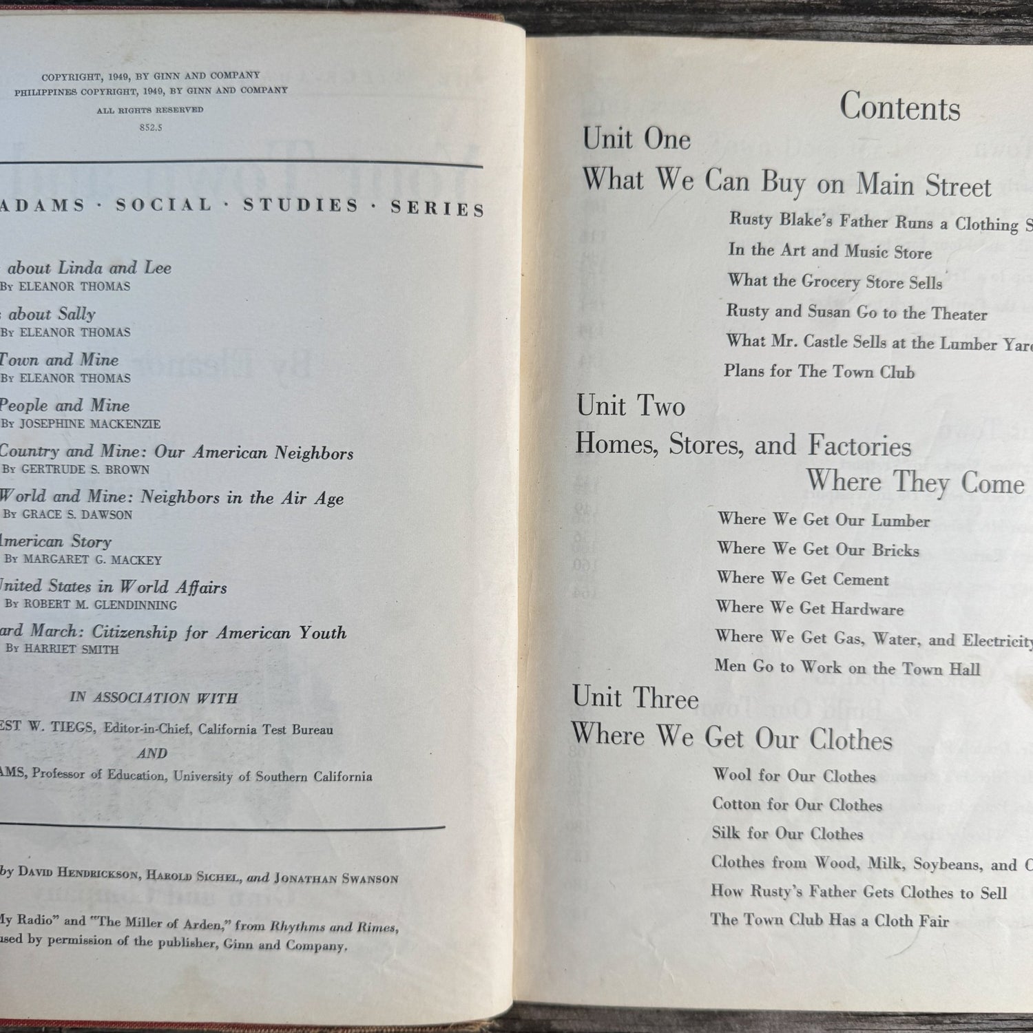 Your Town and Mine, Ginn and Company, 1949 Mid Century School Book - Pretty Old Books