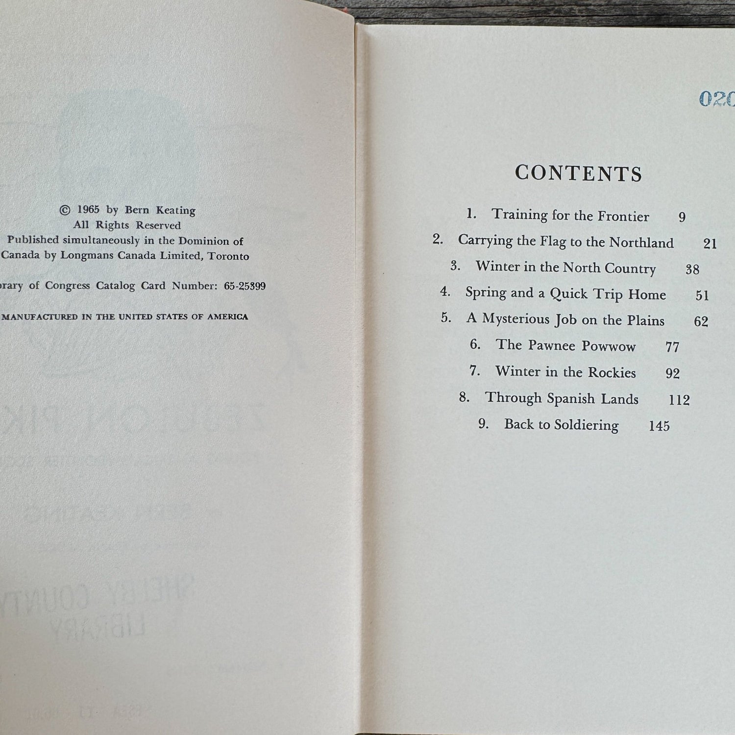 Zebulon Pike, Young America's Frontier Scout, Bern Keating, 1965 - Pretty Old Books