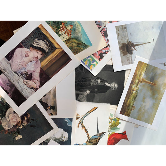 Book Plates for Framing, Vintage and Antique Book Art Prints, 7 pieces - Pretty Old Books