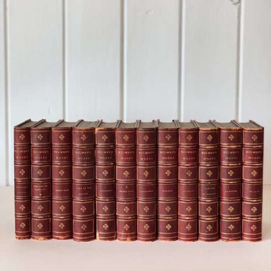 Bulwer's Works, Lord Lytton, George Routledge and Sons, Knebworth Edition, 1875 - Pretty Old Books