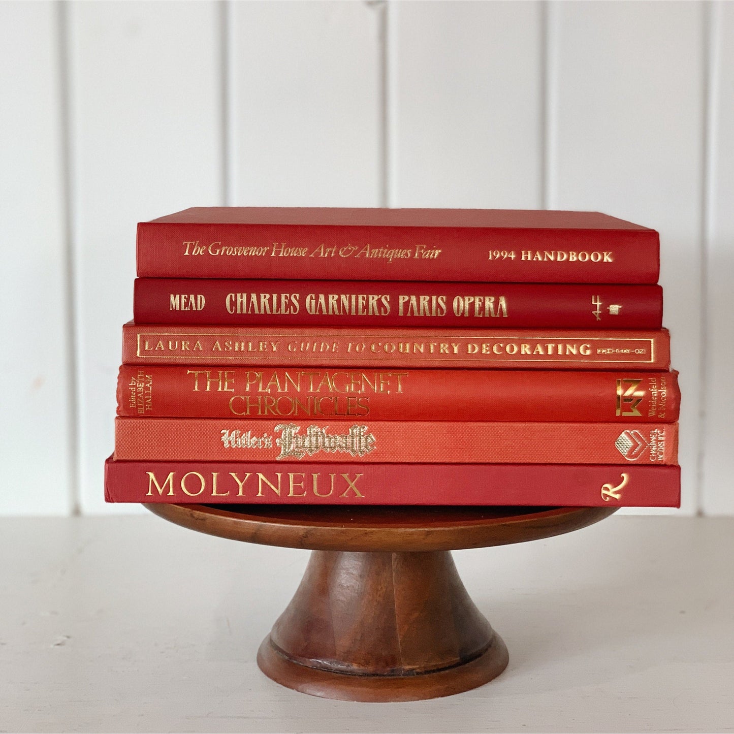 Vintage Red and Gold Coffee Table Book Set