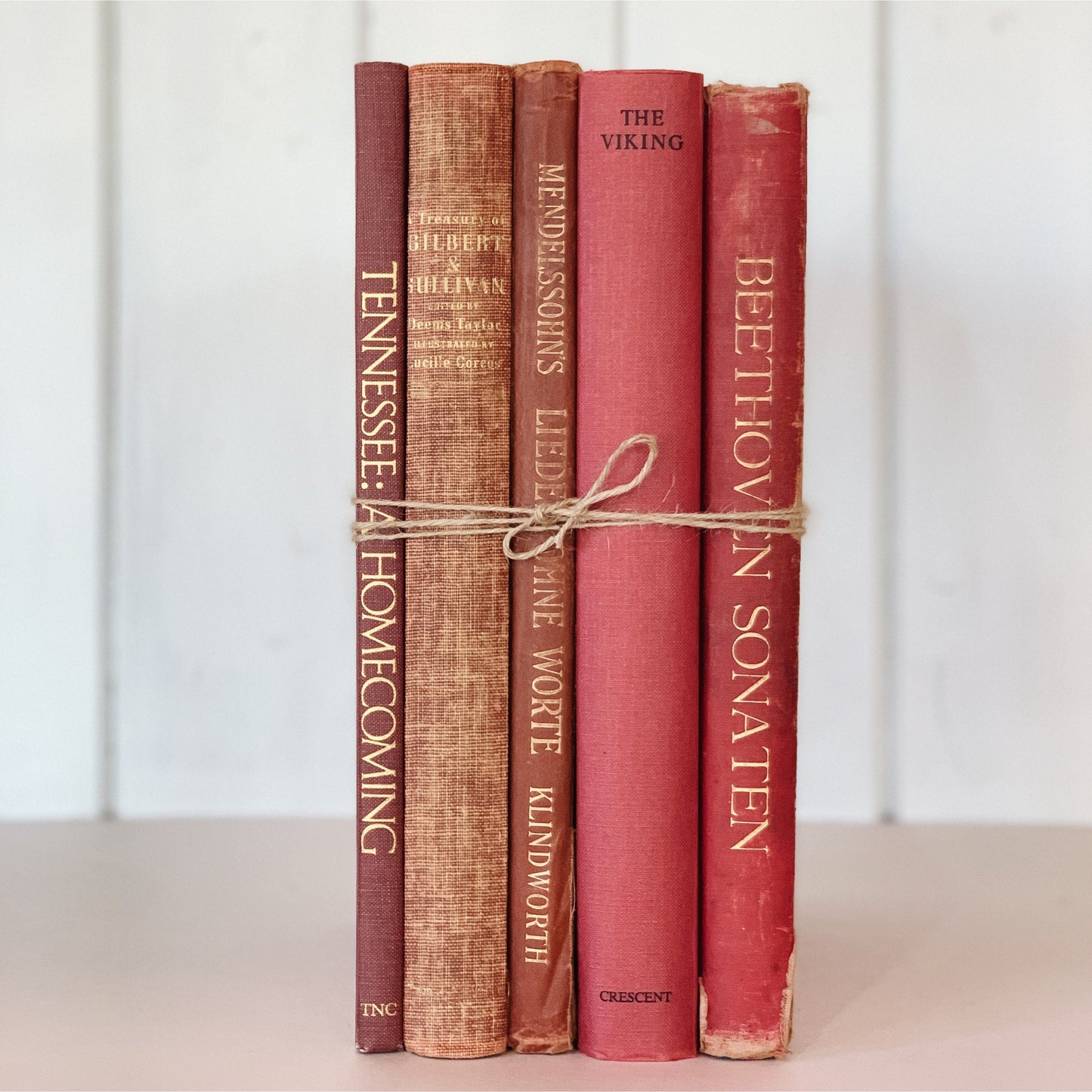 Vintage Rusty Red Coffee Table Books for Display