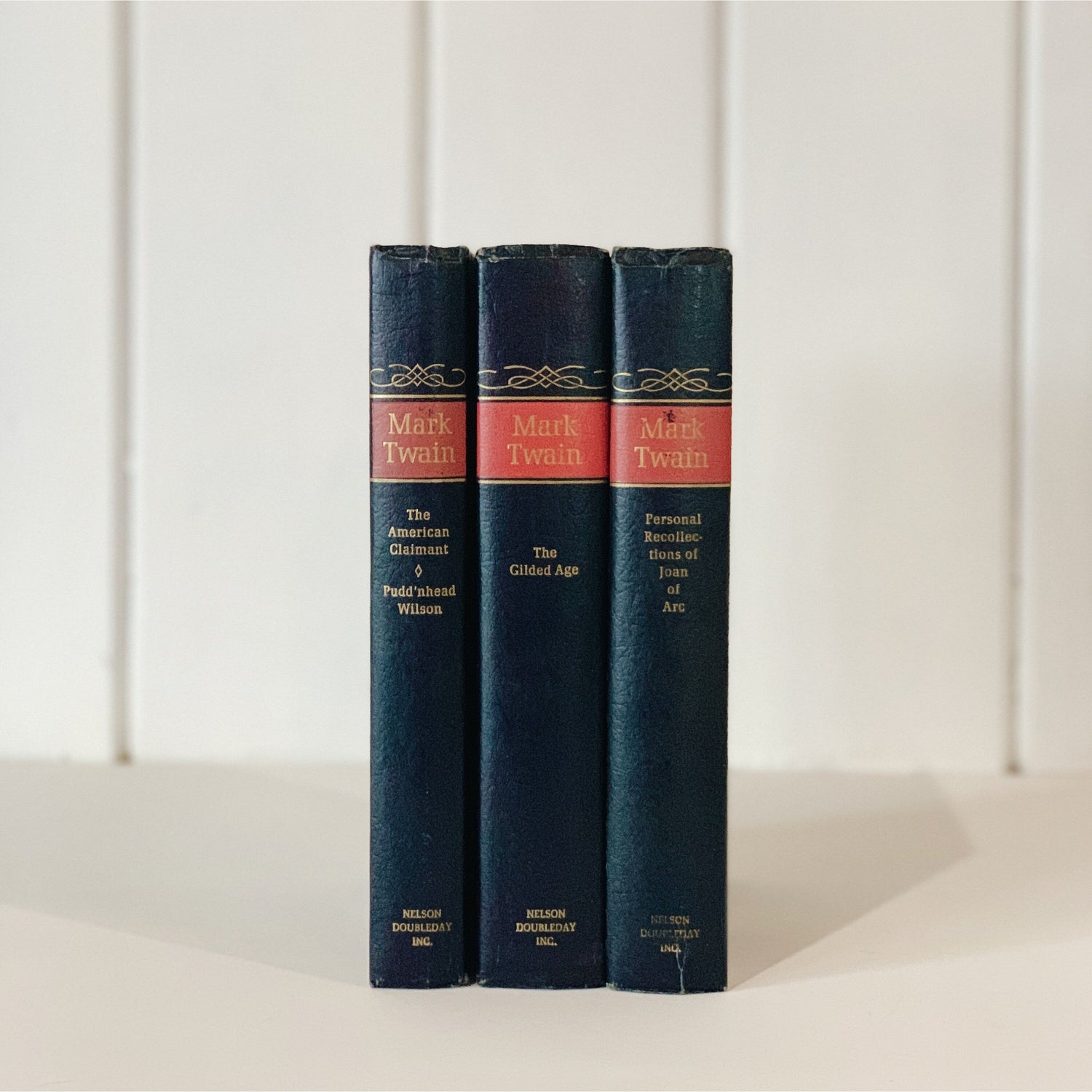 Mark Twain Set - Blue and Red Mid Century Nelson Doubleday Set