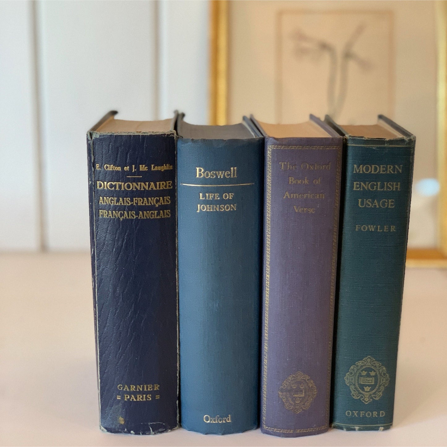 Decorative Vintage Blue Books, Old Books For Decor